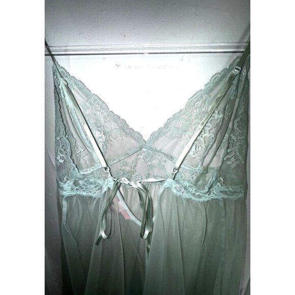 Sexy Sheer Vintage Victoria's Secret Lace Chemise Lingerie Medium Baby Blue Cute - Picture 6 of 9